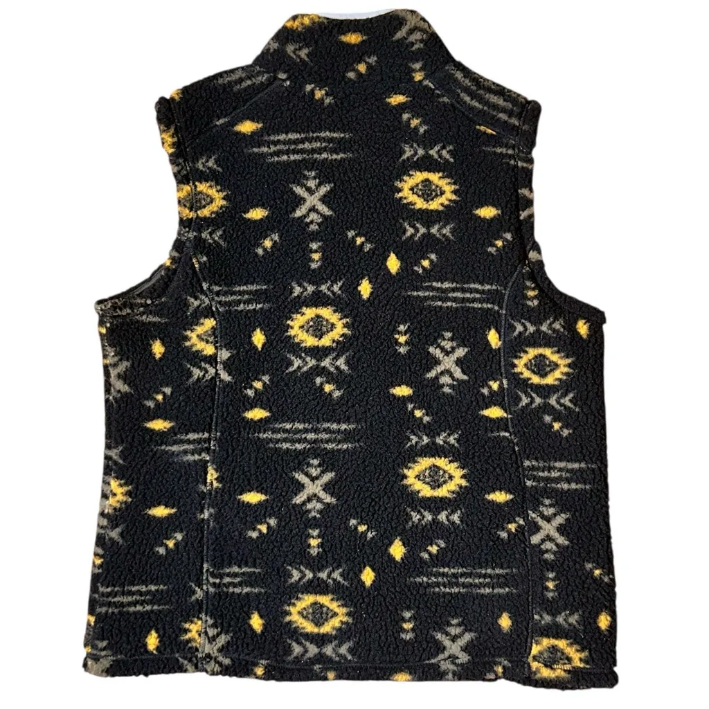 Harley Davidson Womens Shift Gears Vest Sherpa Fleece Large Aztec Black Gold - Image 2