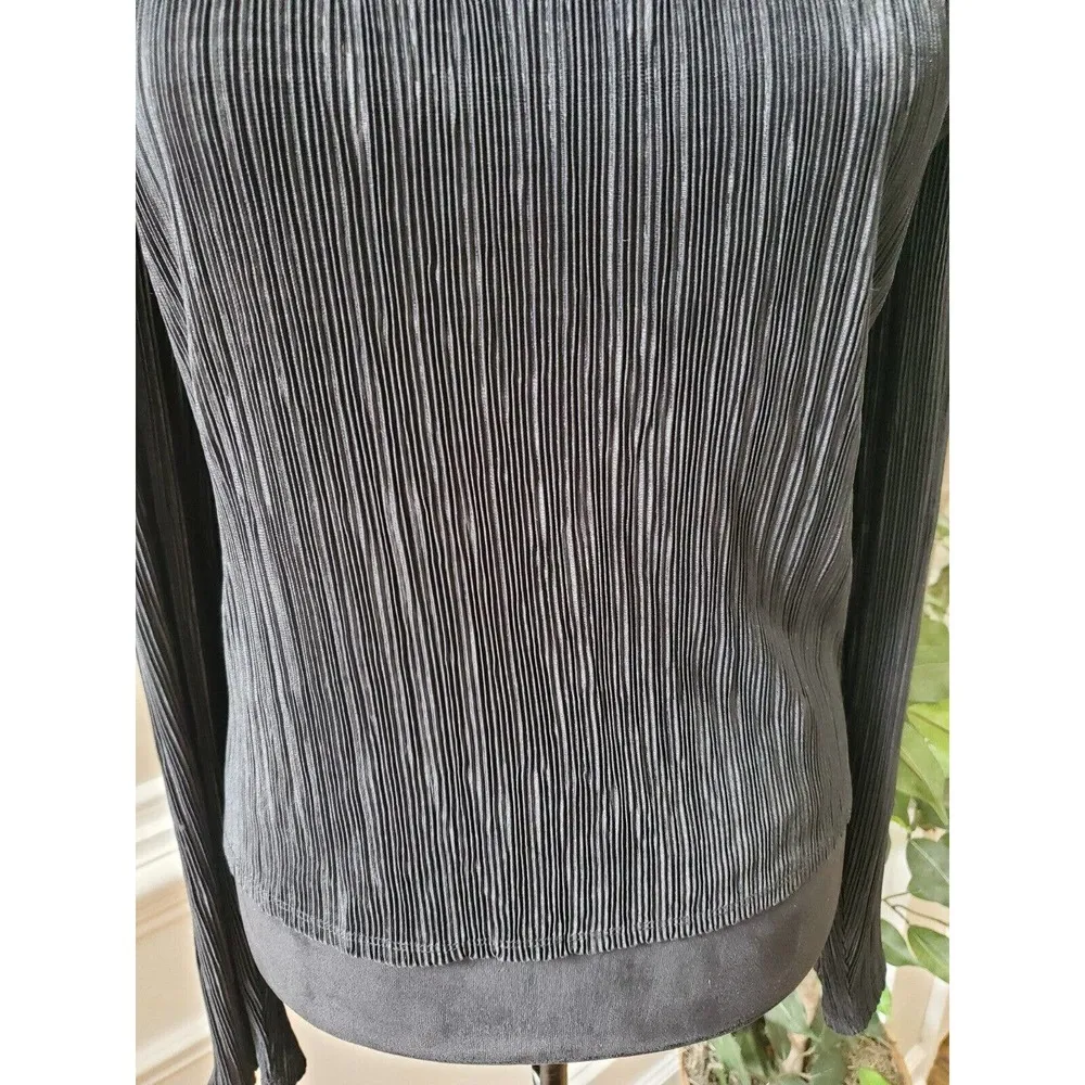Leith Women Black 100% Polyester Mock Neck Long Sleeve Casual Top Shirt Size XL - Image 3