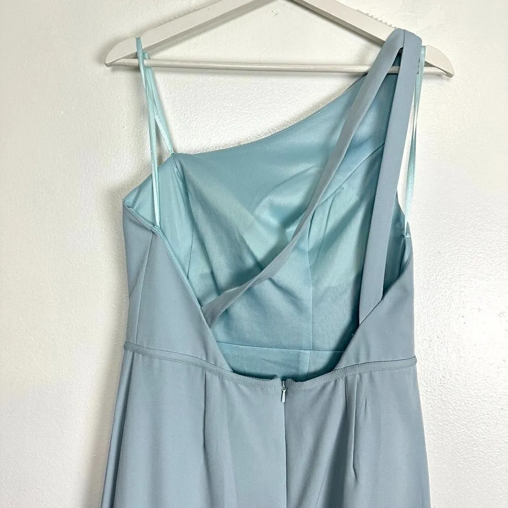 MAC DUGGAL One-Shoulder Jersey Mermaid Gown in Powder Blue US 8 - Image 9