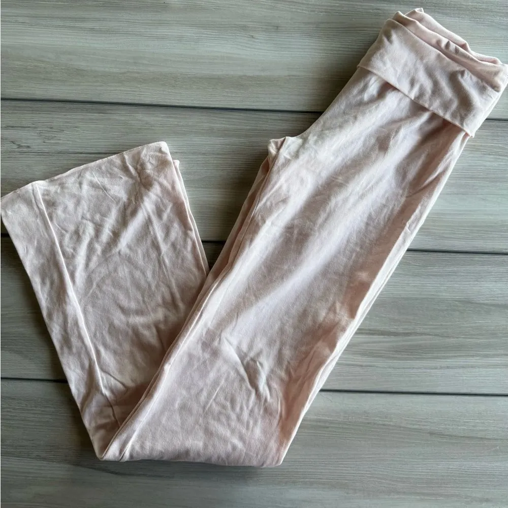 SKIMS Cotton Jersey Foldover Pant Pink Medium NWT - Image 4