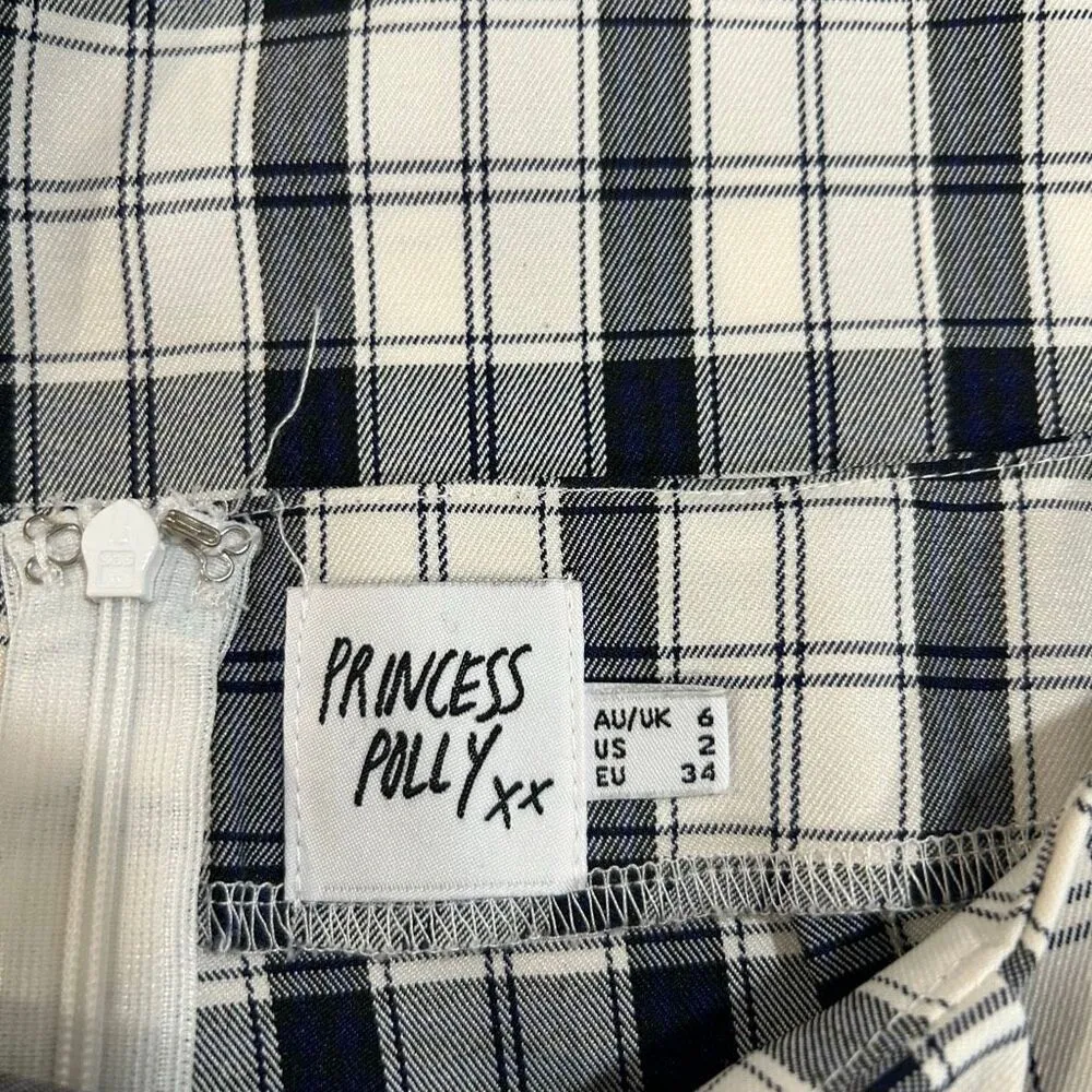 Princess Polly Plaid Mini Skort US 2 AU 6 Preppy Academia Schoolgirl Aesthetic - Image 3