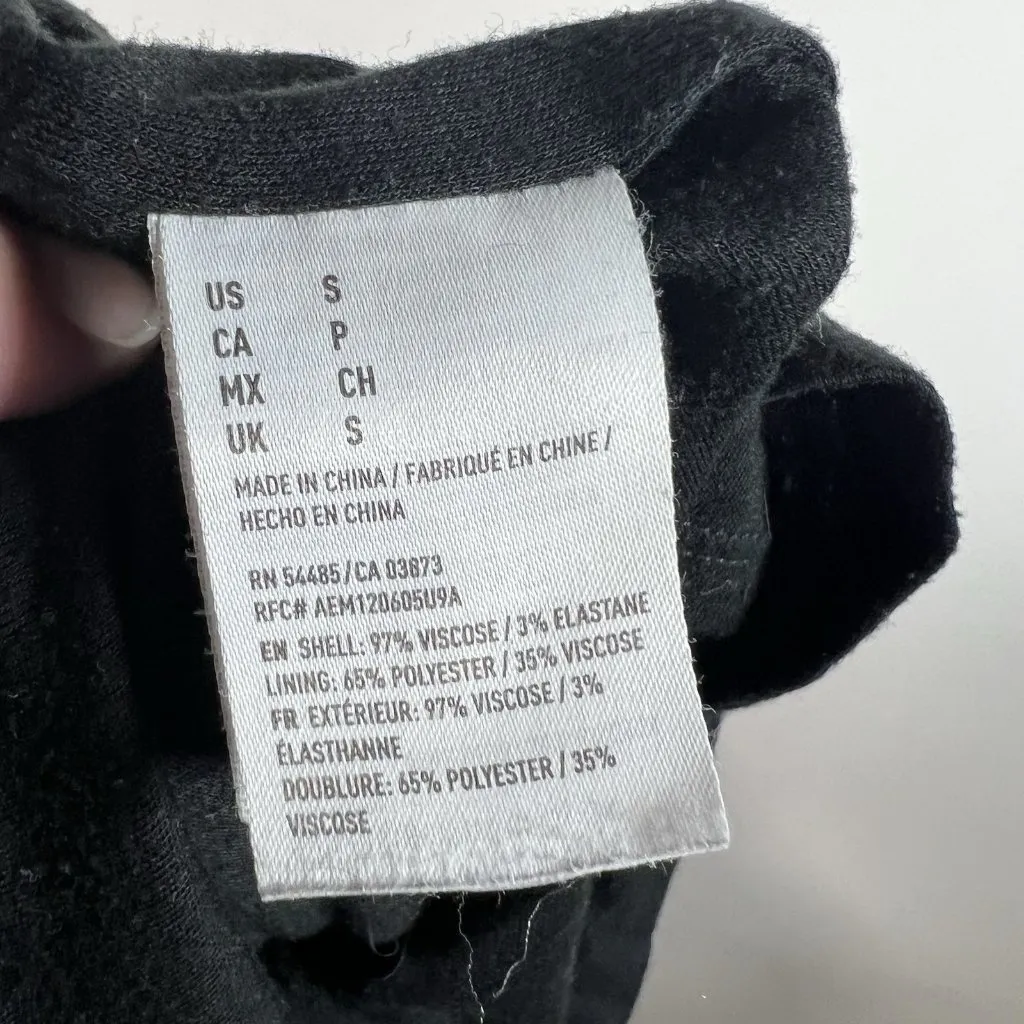 American Eagle Outfitters‎ Knit Black Maxi Skirt Women Small Lined Raw Edge - Image 8