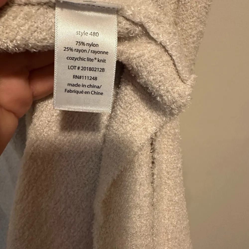 Barefoot Dreams Cozychic Lite Coastal Hooded Cardigan Beige Size L/XL - Image 9