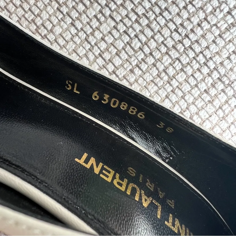 Saint Laurent YSL Anais Bow Pumps in Cream - Image 8