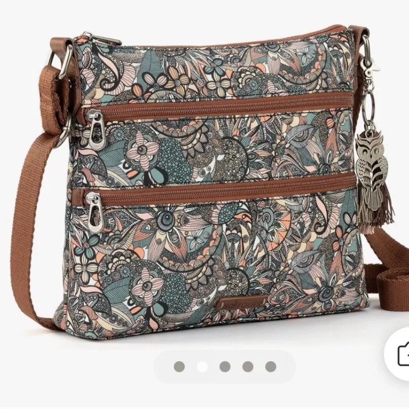 SAKROOTS | Basic Eco Twill Shoulder Bag Crossbody Purse Brown - Image 2