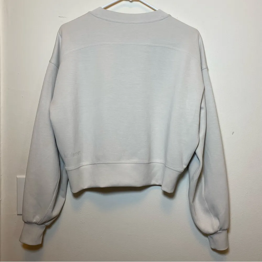 Lululemon Perfectly Oversized Cropped Crewneck Sweater Softstreme White Opal 4 - Image 9