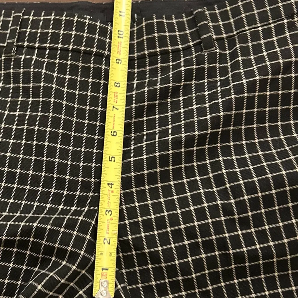 THEORY Black Checked Classic Crop Pants Stretch Wool Blend Size 8 Style N075204R - Image 7