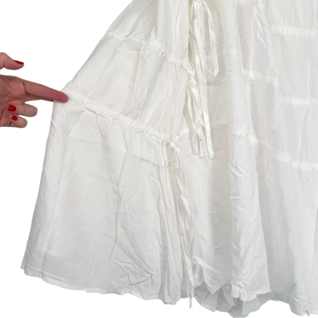 Princess Polly White Perky Tie Detail Tiered Maxi Skirt size 2 Bohemian Boho - Image 7