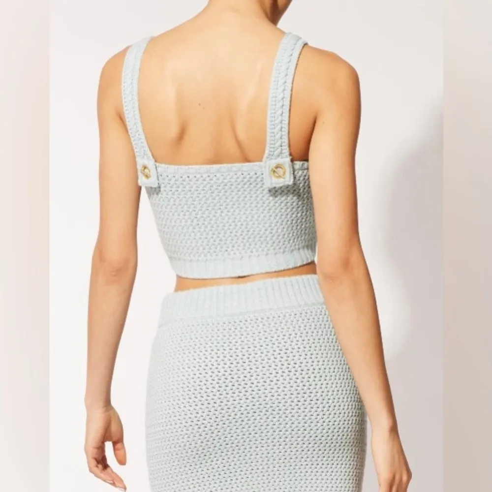 NWT SOLID & STRIPED wool knit crop top, skirt and cardigan three piece set - Image 2