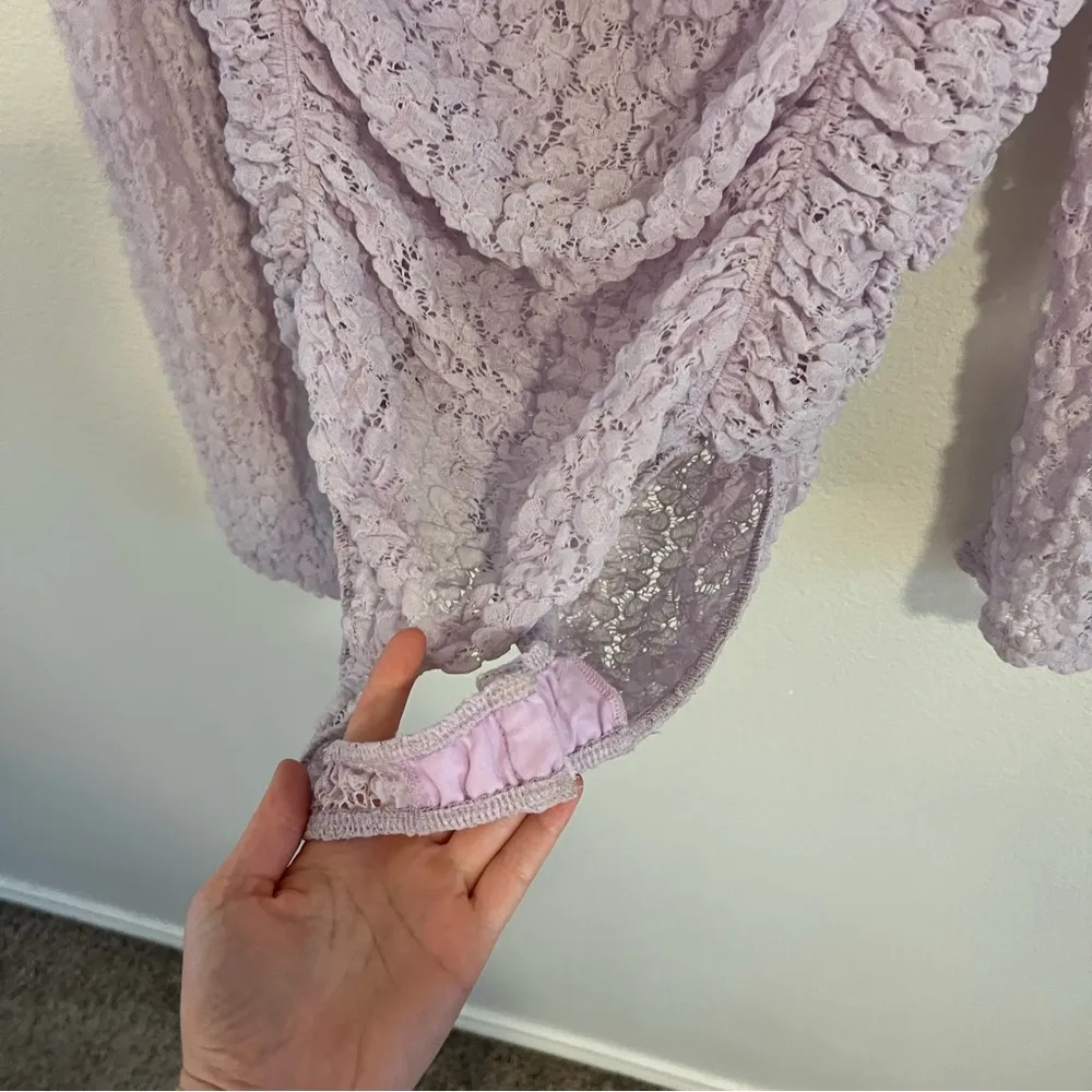 Free People Tops Free People Day N Night Lace Bodysuit In Lilac - Image 6