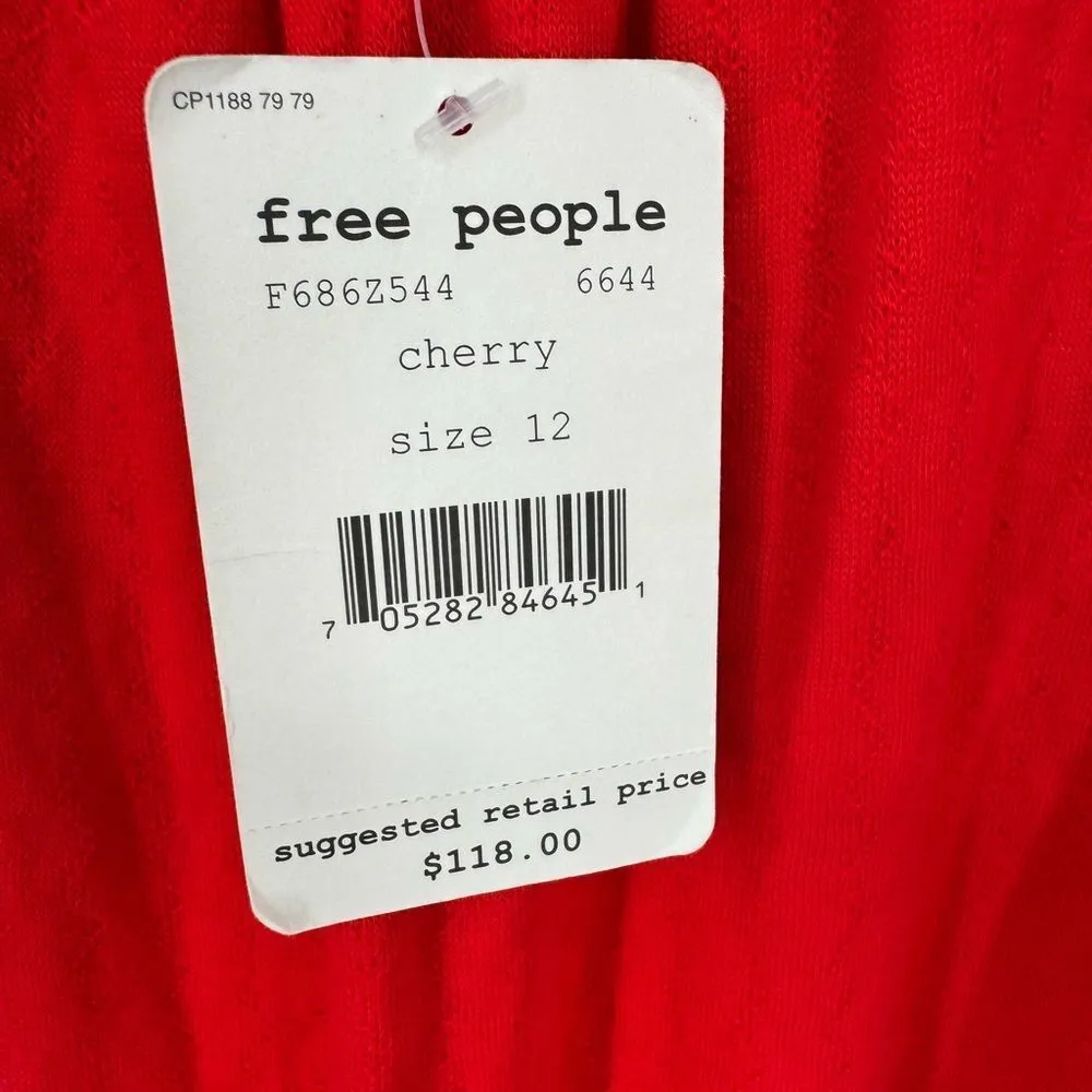 Free People Romper Shorts Beaded Racerback Red Sz‎ 12 NWT - Image 7