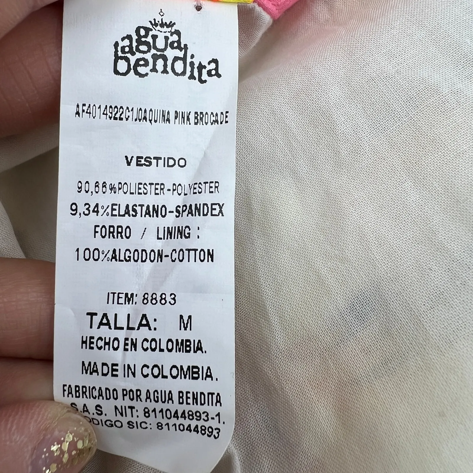 Agua Bendita Joaquina Brocade Dress Pink - Image 10