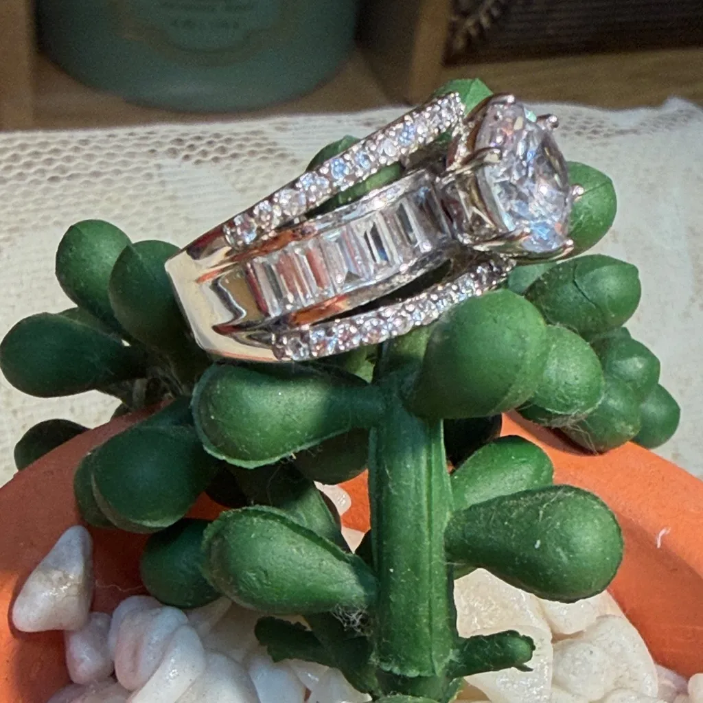 💍💍💍bogoho💍💍💍Dazzling Silver and White CZ over Sterling Ring - Image 6