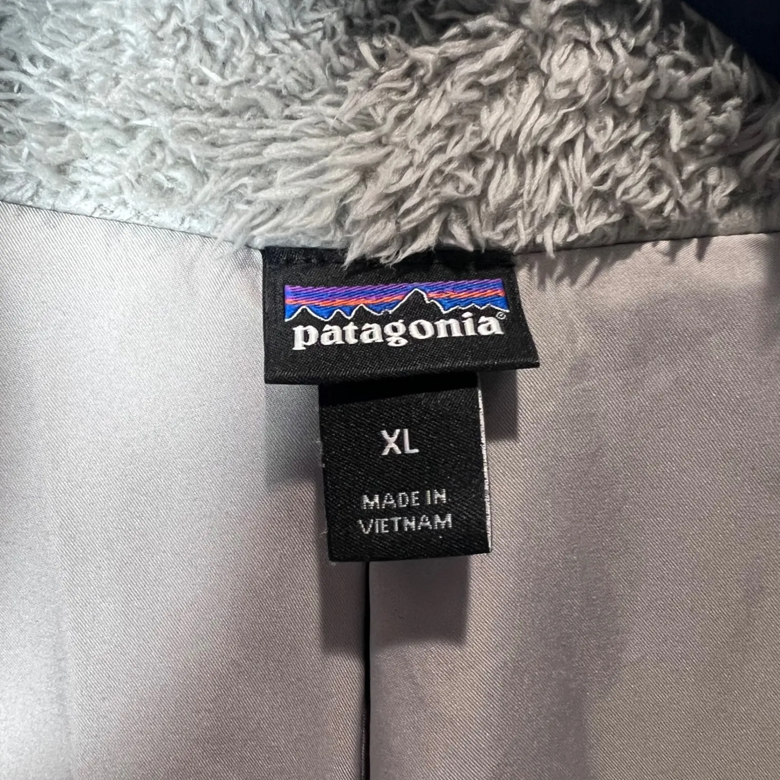 Patagonia Gray Fleece Vest Women Size XL Full Zip Puffer Sherpa Winter Warm - Image 9