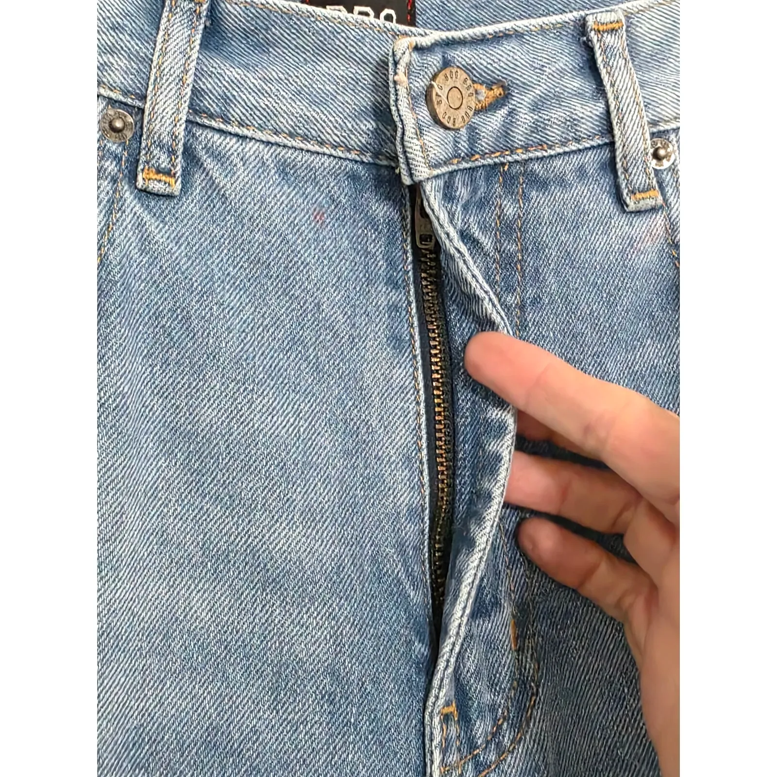 Urban Outfitters BDG Skater Baggy Cuffed Distressed Denim Jeans Blue Size 26x29 - Image 8