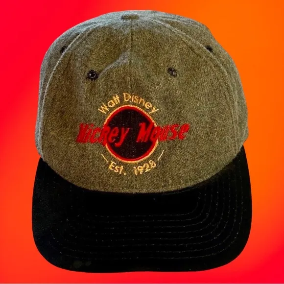 Vintage 90's Mickey Mouse Walt Disney Est. 1928 Snapback Hat Cap Made in USA - Image 2