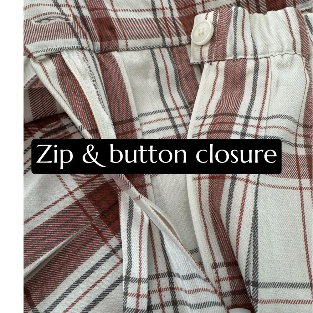 New Aerie AEO Plaid Pleated Class Act Mini Skirt Stretchy Waist Women’s Size M - Image 9