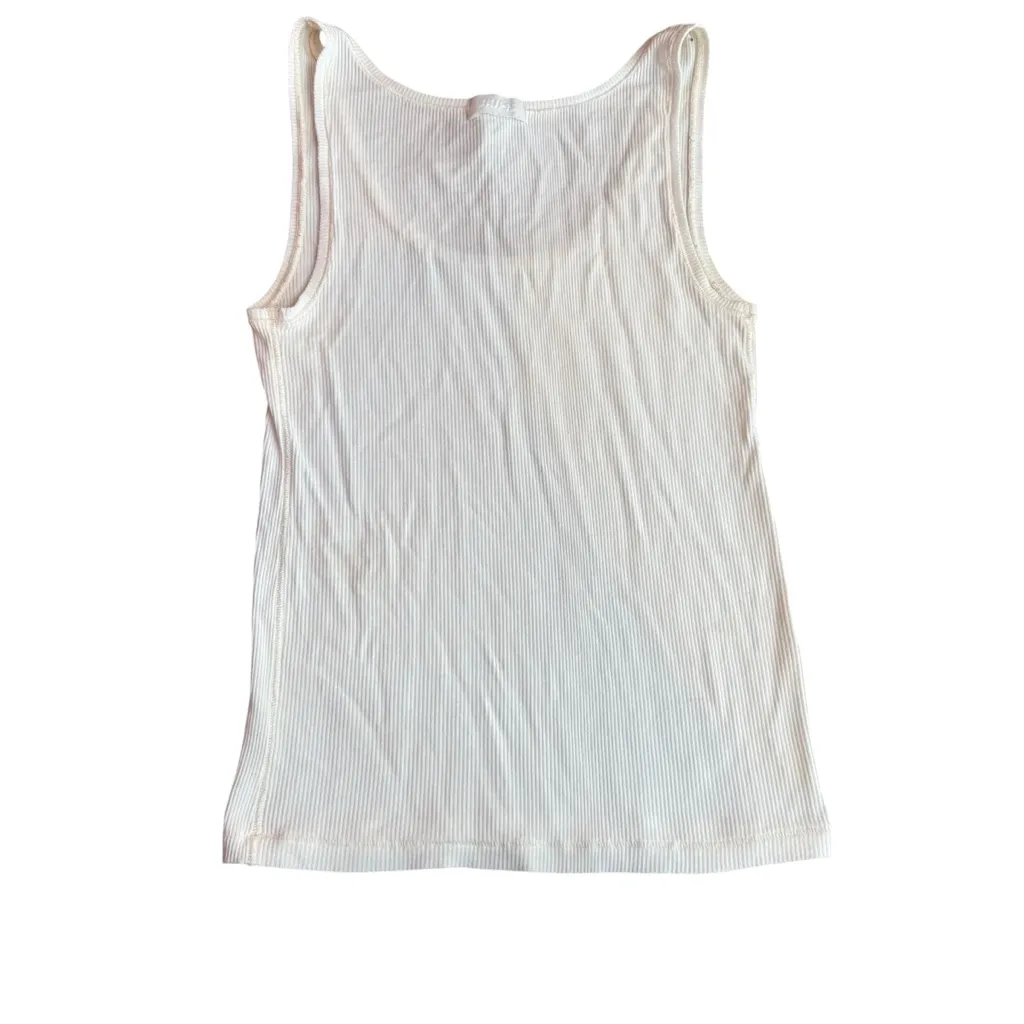 Skims Women’s Size M Cotton Rib Tank White‎ Cream Crop Top Simple Basic Staple - Image 4