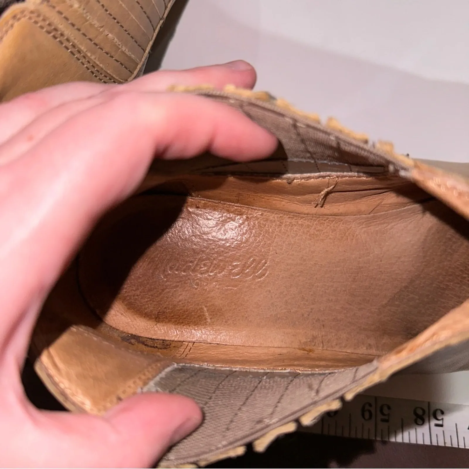 Madewell Spencer Taupe Chelsea Slip On Leather‎ Ankle Boots Size 8.5 - Image 8