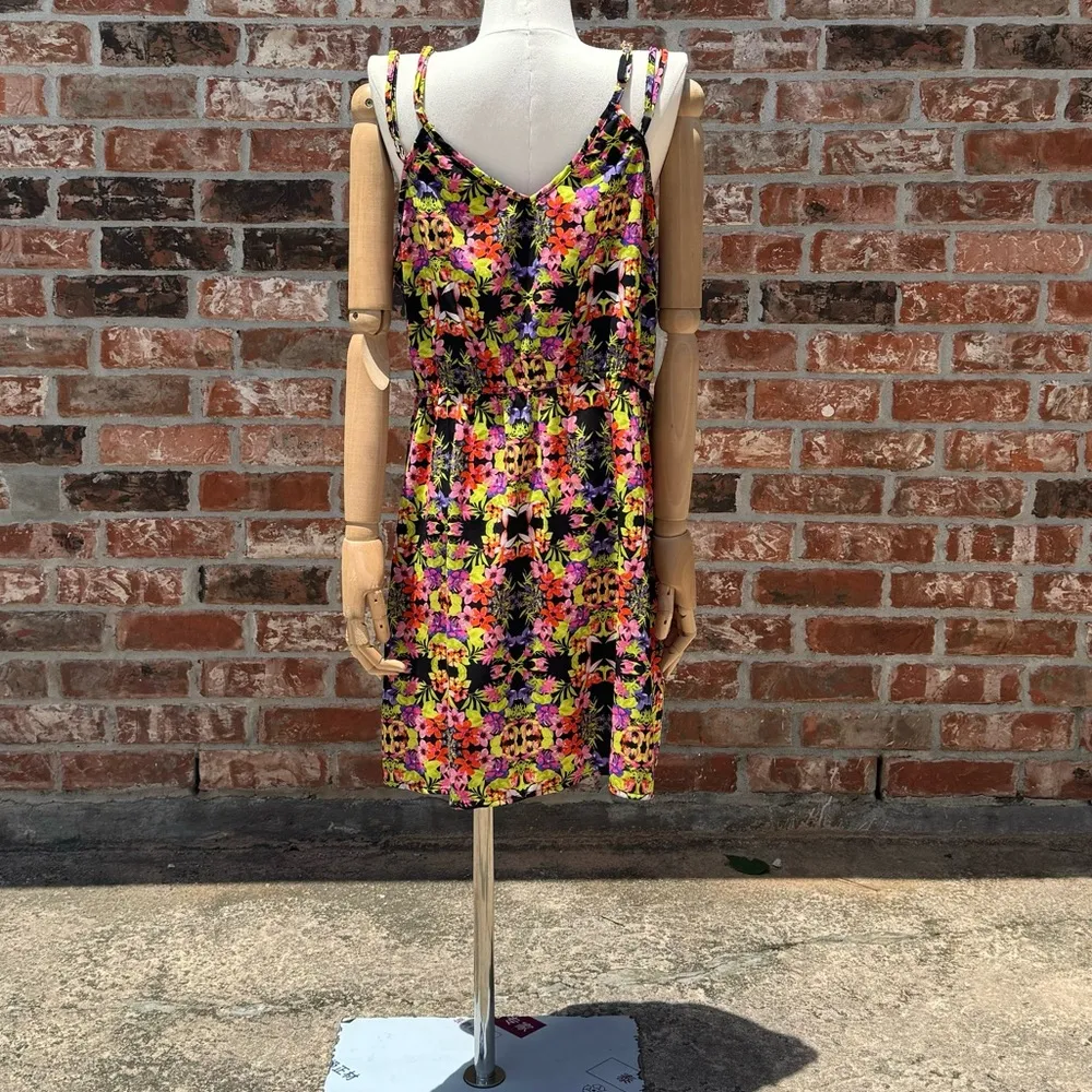 Dex bright floral mini dress with collar cutouts / L / Excellent condition Size L - Image 12
