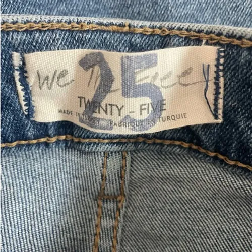 Free People Women Skinny Jeans 25 Blue Raw Hem High Rise Stretch Y2K Indie Denim - Image 2