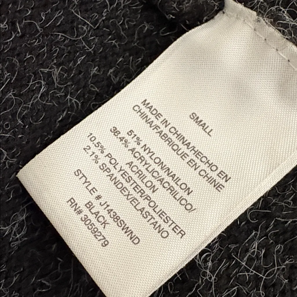 Thread & Supply Open Front Cardigan Sweater Jacket Charcoal Black Size S - Image 8