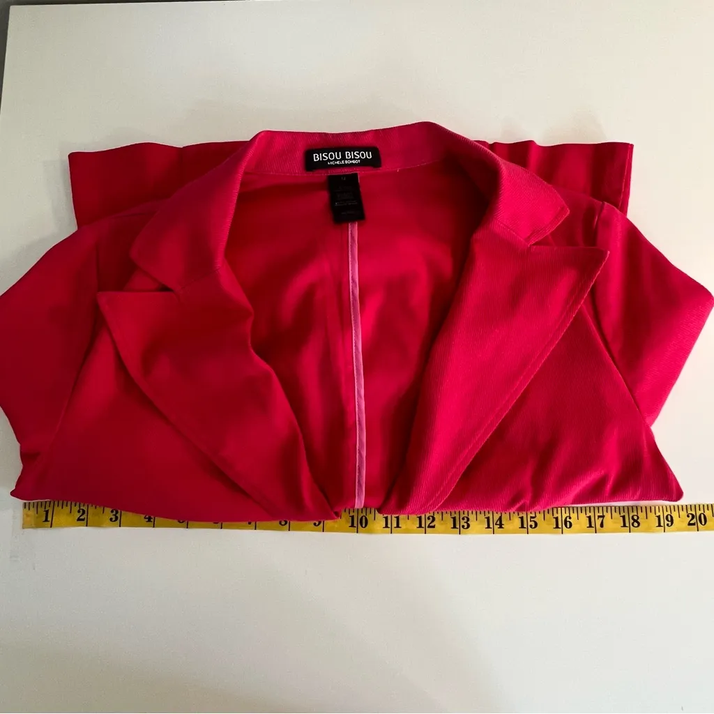 Bisou Bisou Womens Y2K Pink Blazer Size 12 Career Office Siren Legally Blond 90s - Image 11