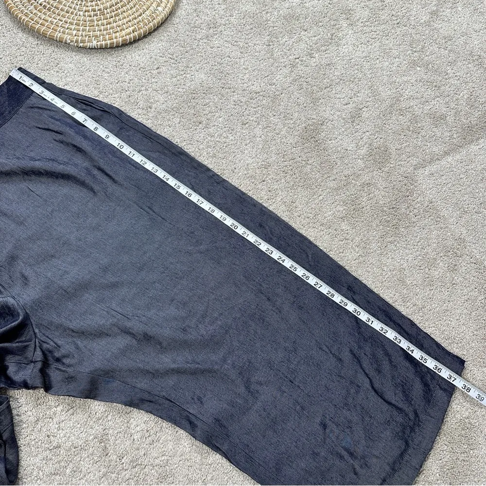 Unique Vintage Women’s Chambray High Rise Pants Cropped Capri Blue Plus Size 5X - Image 13