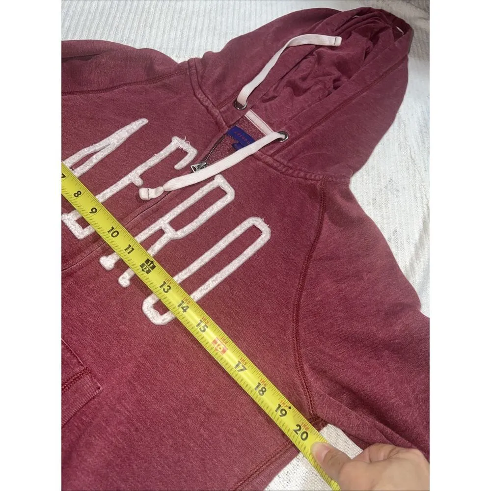 VTG Y2K Aeropostale Hoodie L Red Grunge Mallgoth Striped Zip Up Size L - Image 9