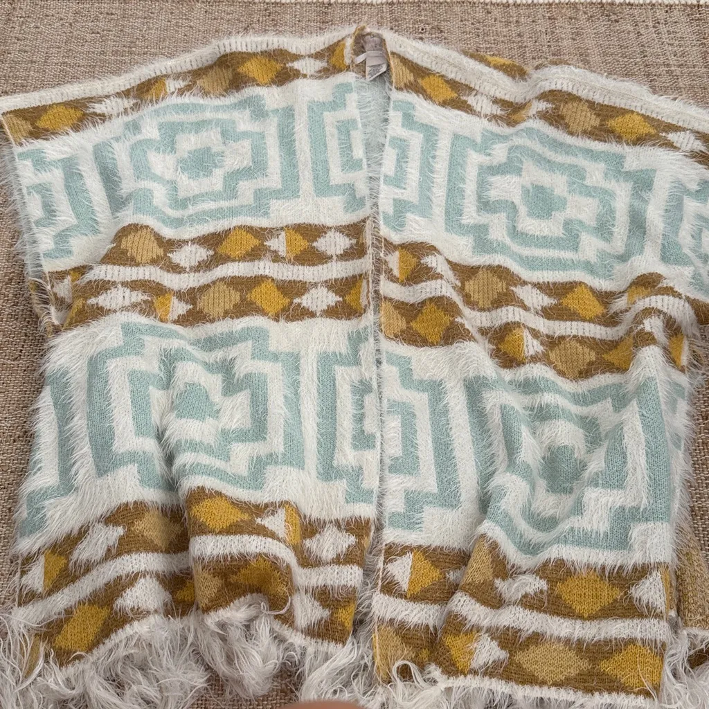 Free People Diamondback Cozy Kimono Sweater Fringed In Multi One Size - Image 3