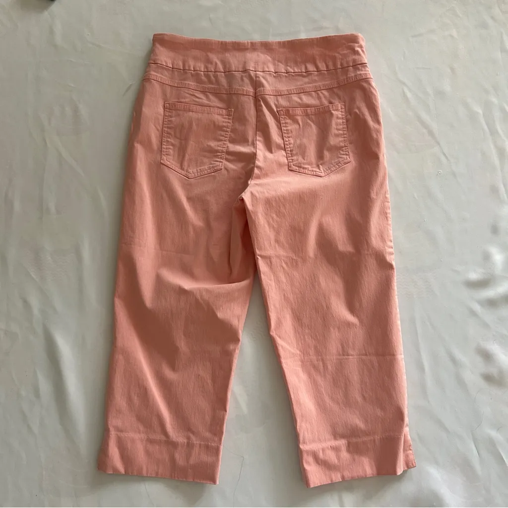 NWT Sz. 14 Large Ruby Road Salmon Coral Pink Capri Pants Rayon Summer Spring - Image 5