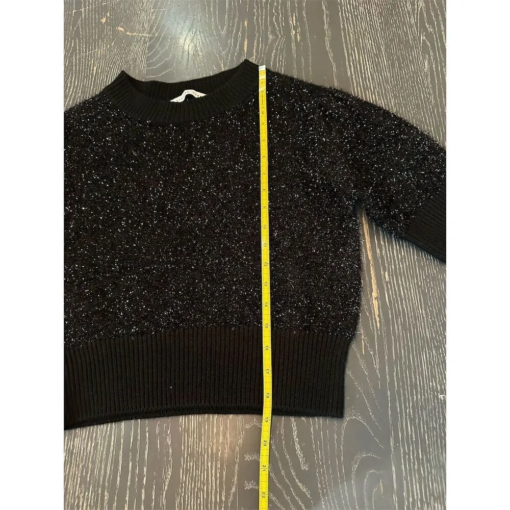 Endless Rose Women's Black Sparkle Pullover Sweater Size M - Image 2