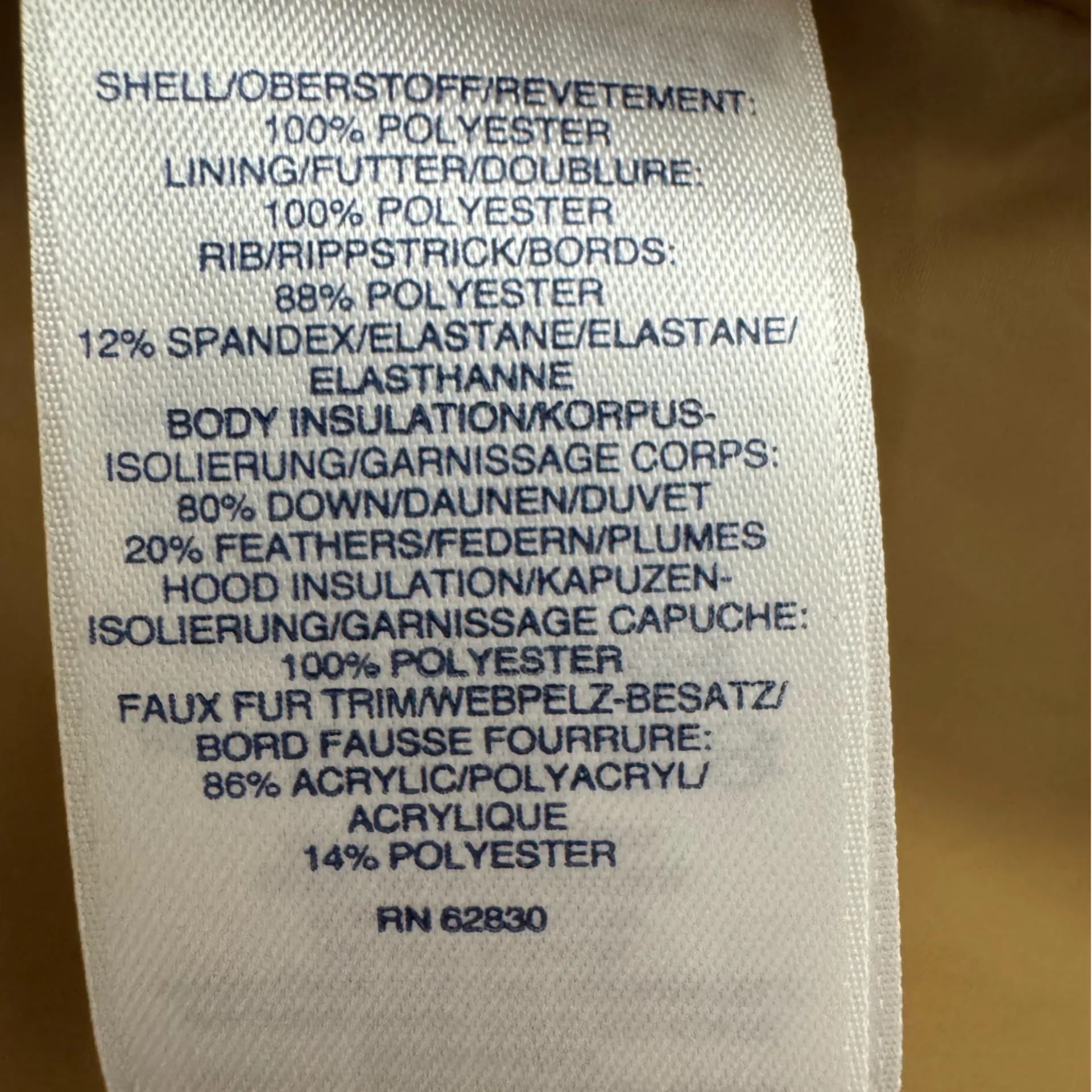 Lands' End  Women's Max 600 Down Puffer Jacket Coat Hits Thigh Camel Size 14-16 - Image 5