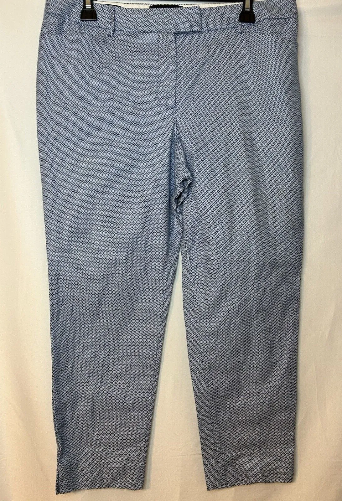 Talbots Women’s Capri SZ 12P Hampshire Style Hook Eye Pockets‎ Blue/Cream - Image 1