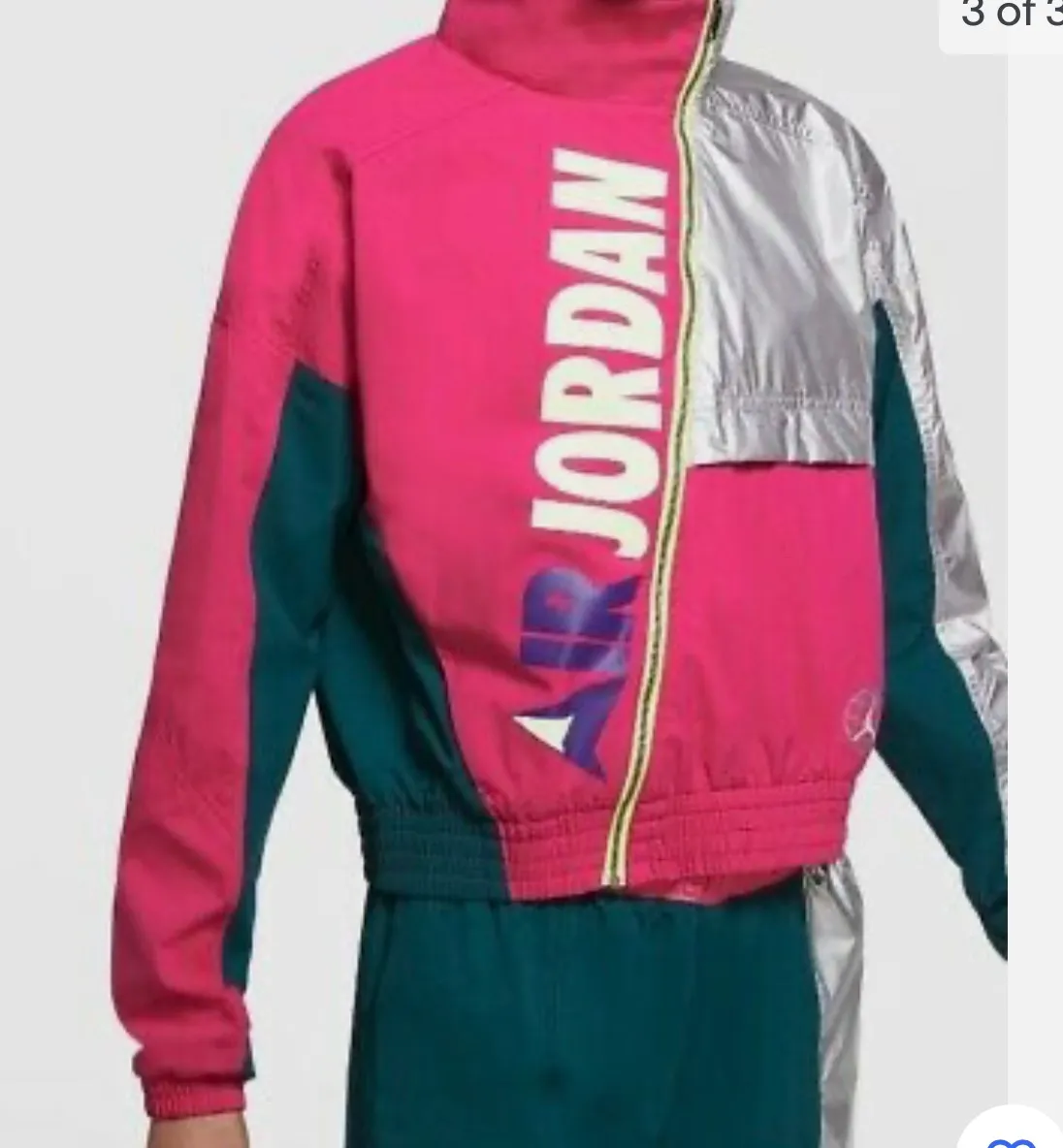 Med  Women’s Jordan Winter Utility Jacket Pink Teal Silver Bomber CW6497-674 - Image 4