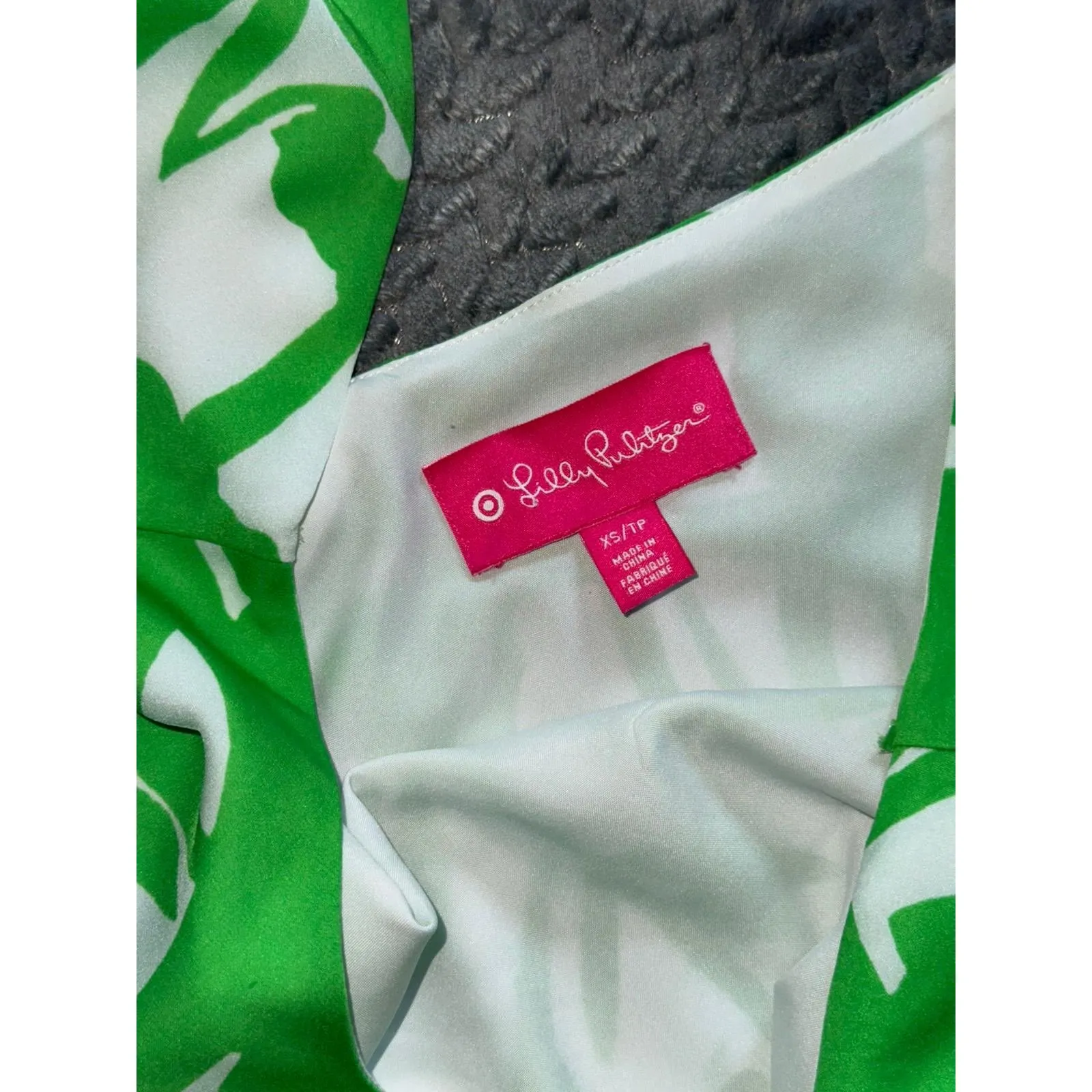 Lilly Pulitzer for‎ Target Green White Palm Print 3/4 Sleeve Dress Size Xs - Image 3