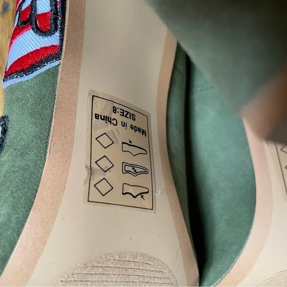 Lola Shoetique Patch Pumps Size 8 Green - Image 5