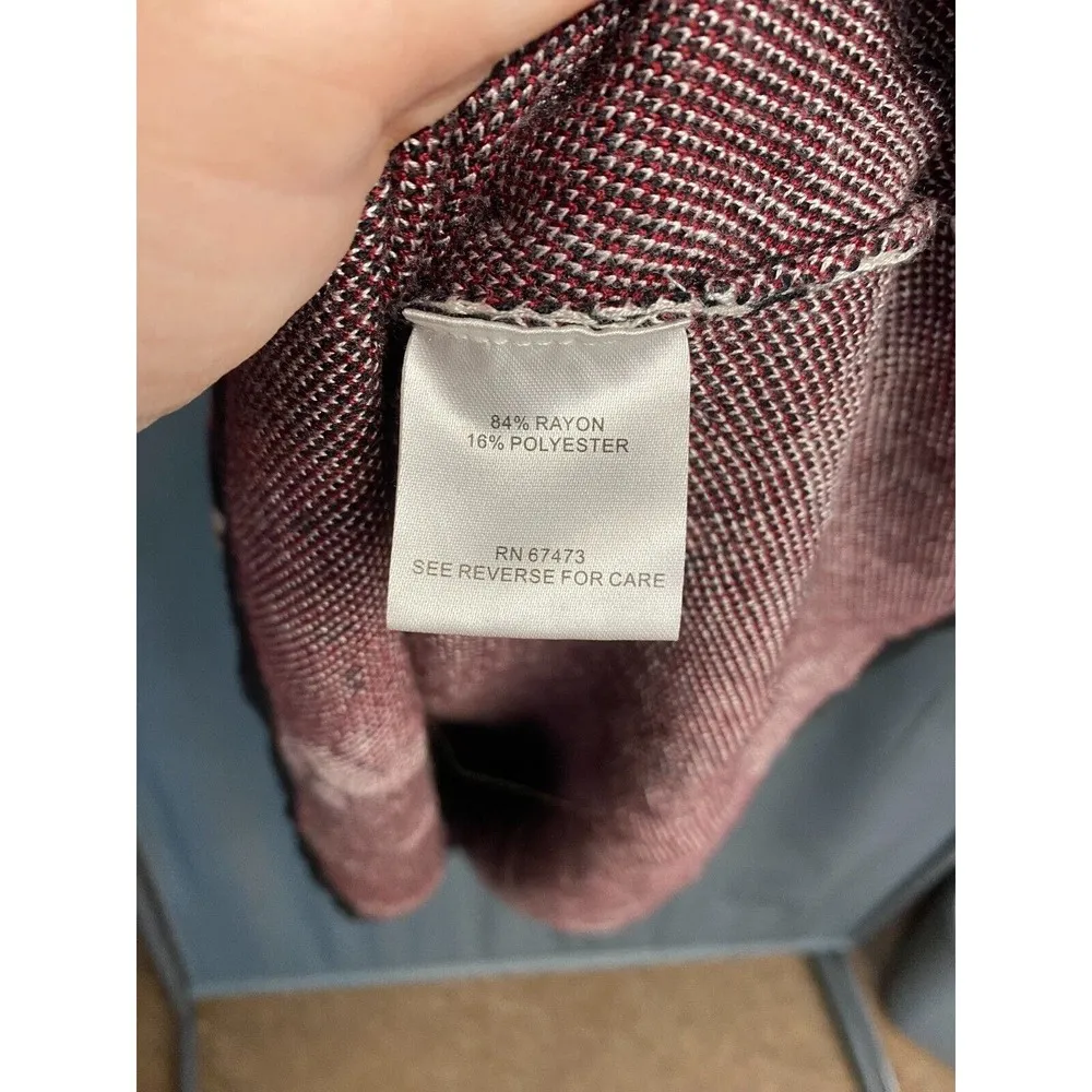 Taylor Sweater Dress Womens Medium Red Black Soft Flower Raglan Short Sleeve B71 - Image 6