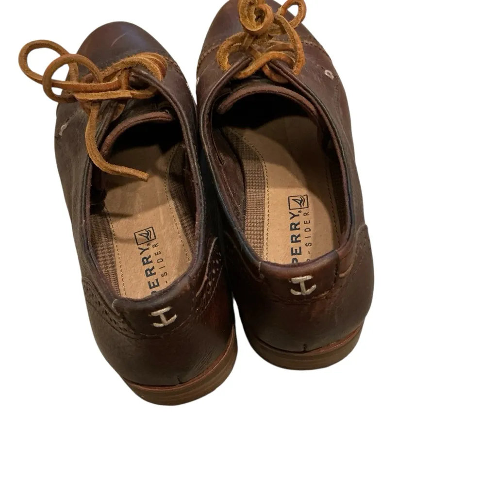 Sperry top-sider Bedford women’s brown leather derby shoes cap toe size 6.5 - Image 3