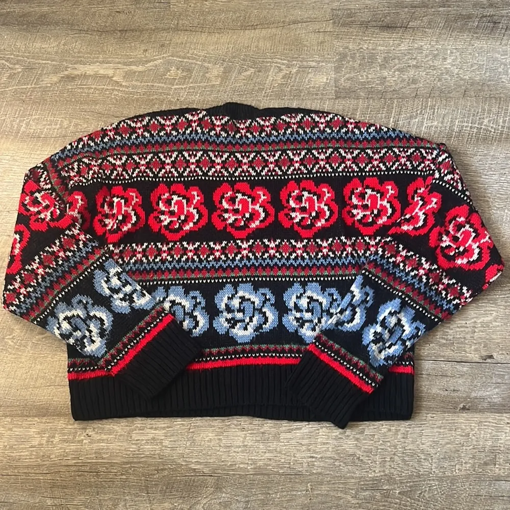 Urban Outfitters Floral Pull Over Sweater Size Large - Image 5