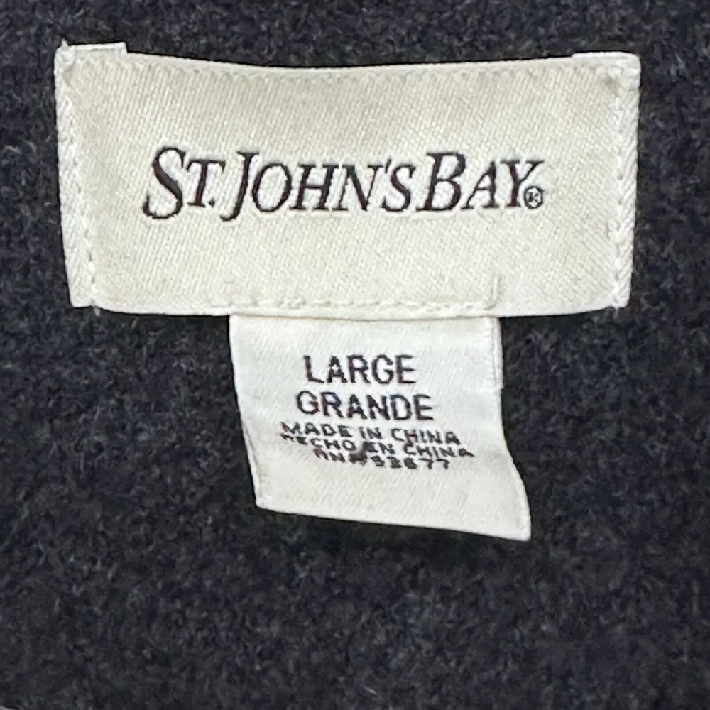 St. John's Bay Women Sz L‎ Grey Wool Cashmere Blend Double-Breasted Peacoat VTG - Image 12