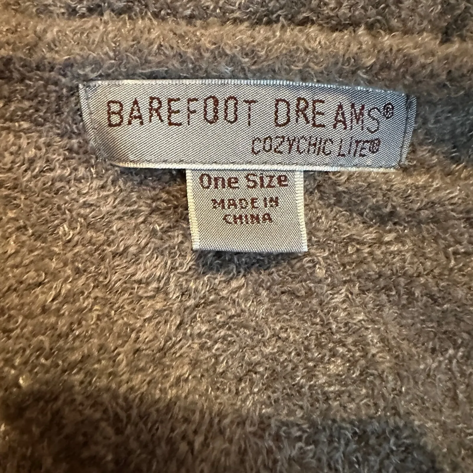 Barefoot Dreams CozyChic Lite Cliffside Gray Striped Cardigan Wrap One Size - Image 8