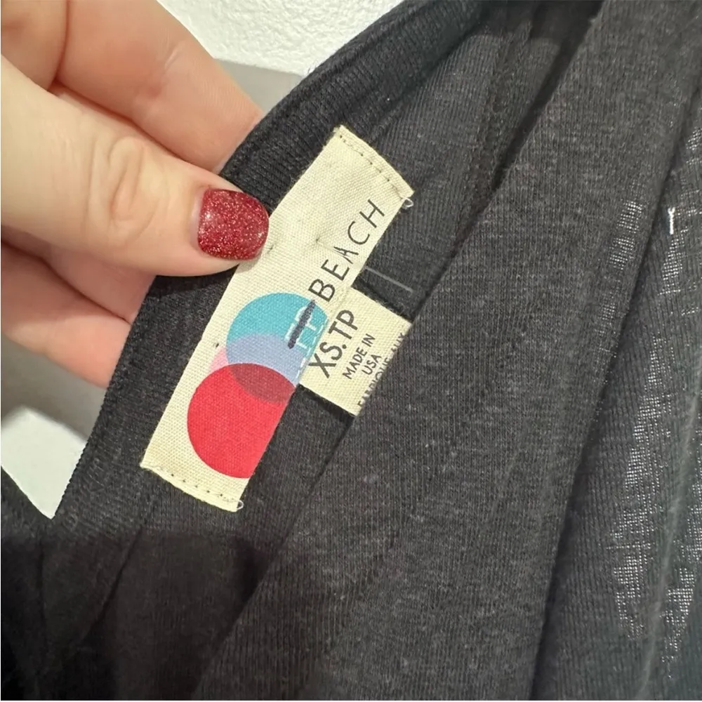 NEW Free People Beach Alice Shoulder Tie Wide Leg One Piece Jumpsuit Black - Image 5