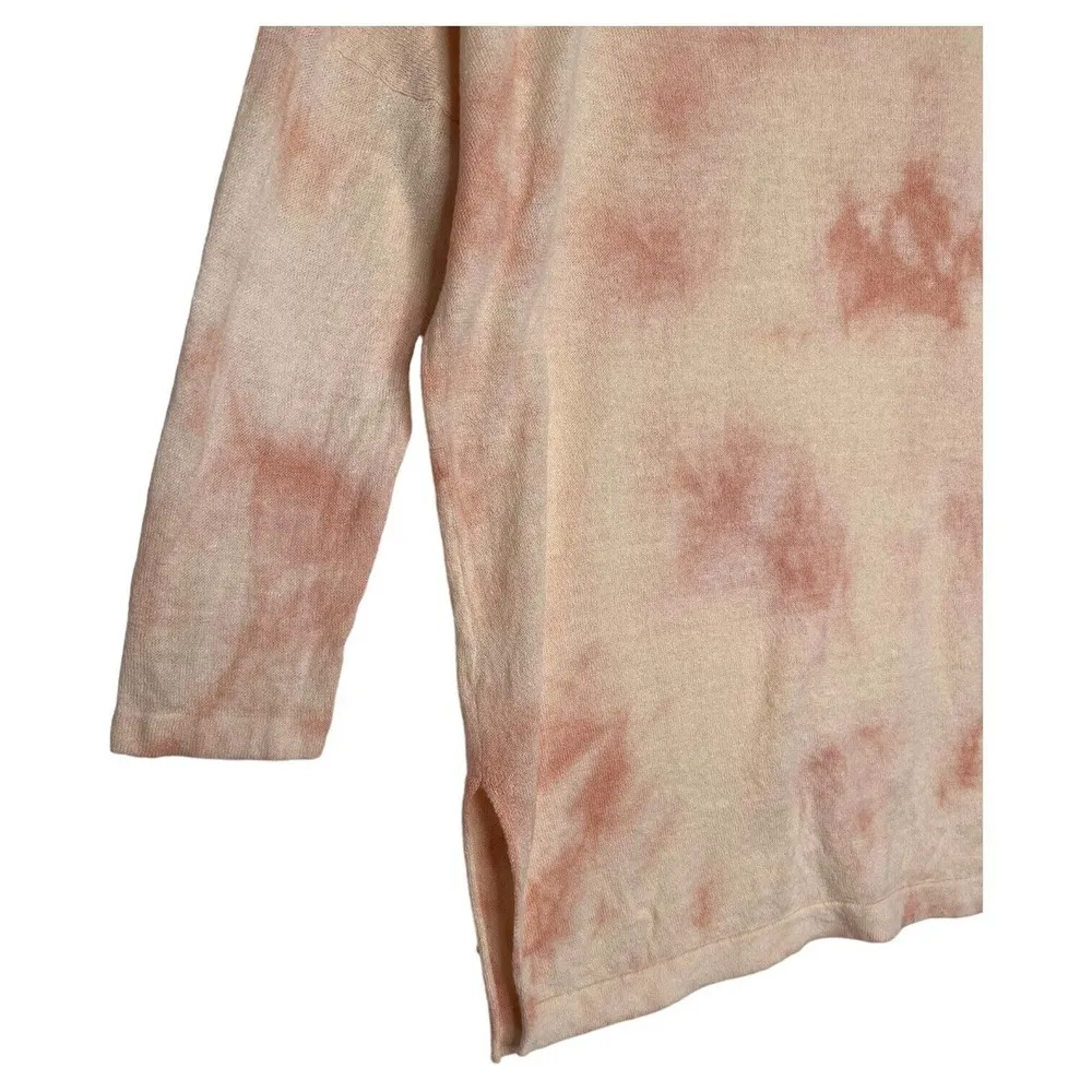 Pure Jill J Jill Sweater Womens Small Linen Tie Dye Round Neck Tunic Peach - Image 3
