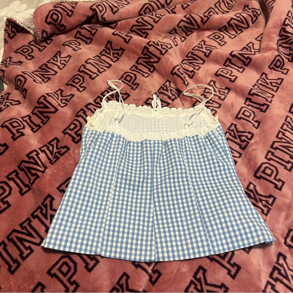 Zara Blue and White Gingham Camisole - Image 2