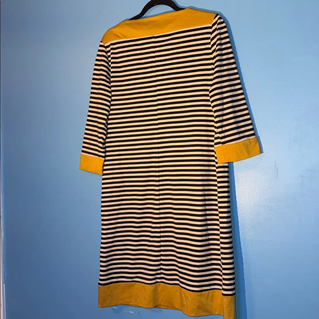 Tiana B. Black and Yellow Striped Long Sleeve Dress Size 16 - Image 6