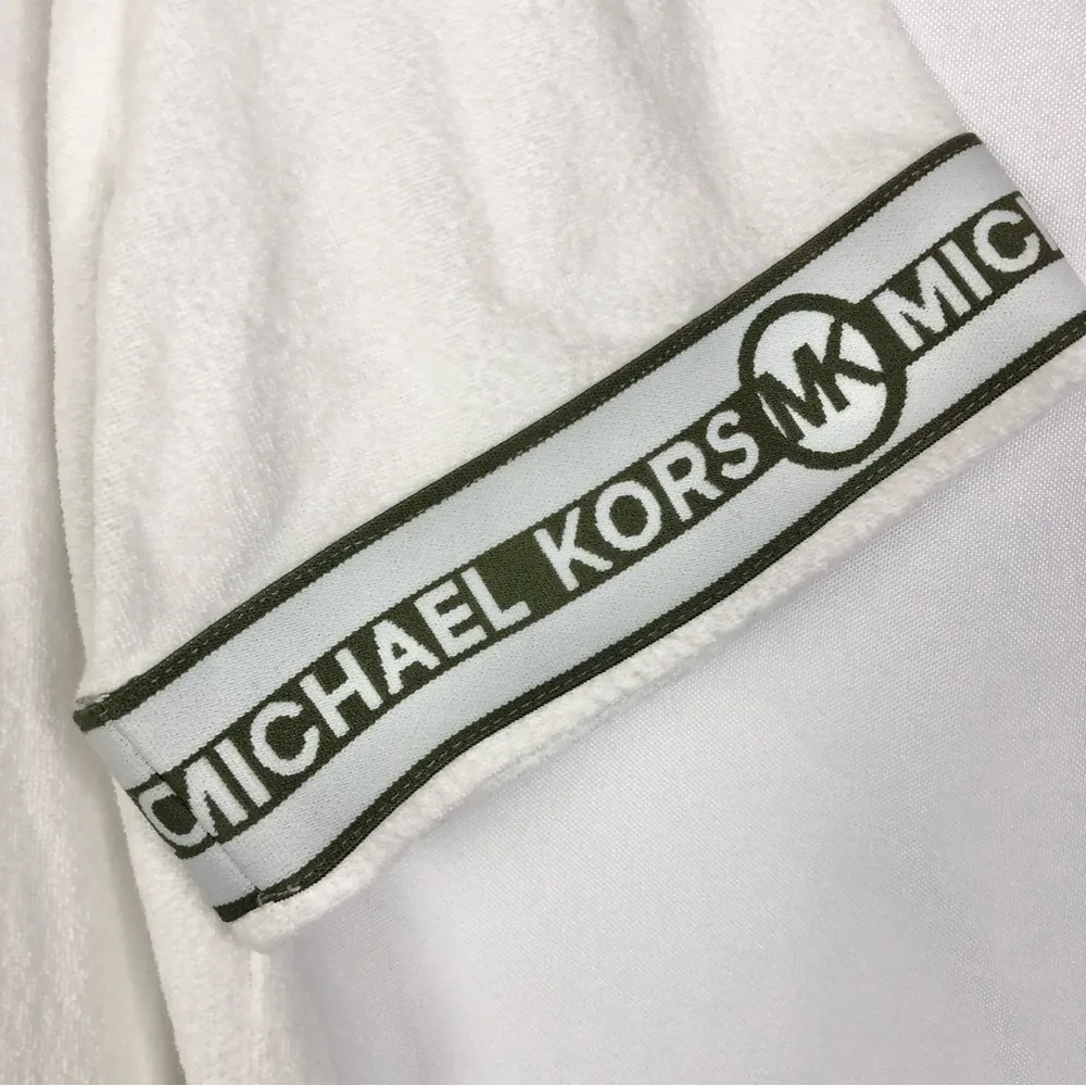 Michael Michael Kors Solid White Terry Hooded Swim Coverup M - Image 5