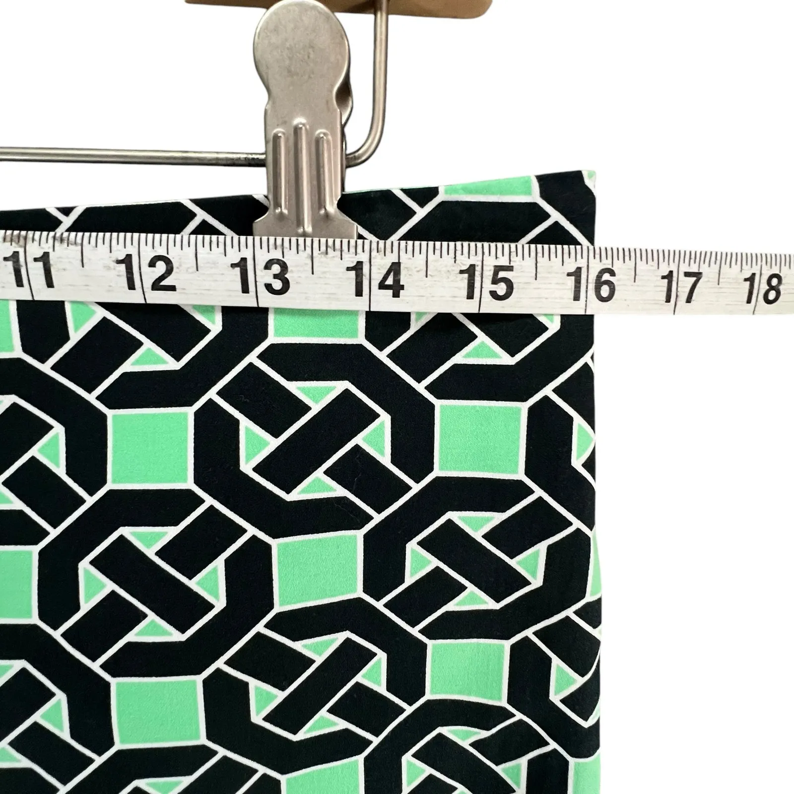 Tracy Negoshian Frida Pants Womens 6 Green Black Geometric Slim Fit Modern Chic - Image 7