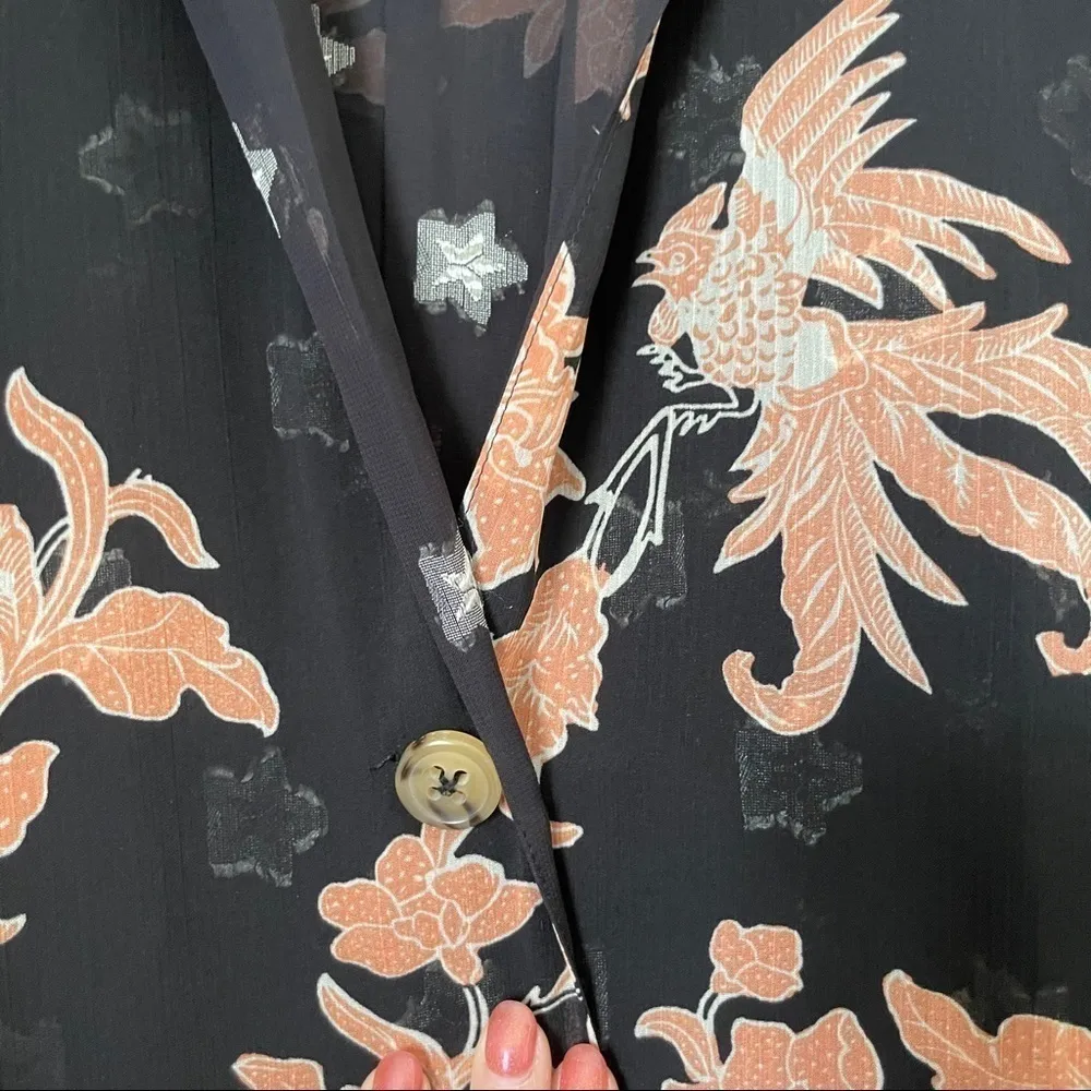 SCOTCH & SODA Black Floral Overcoat Duster Small - Image 6