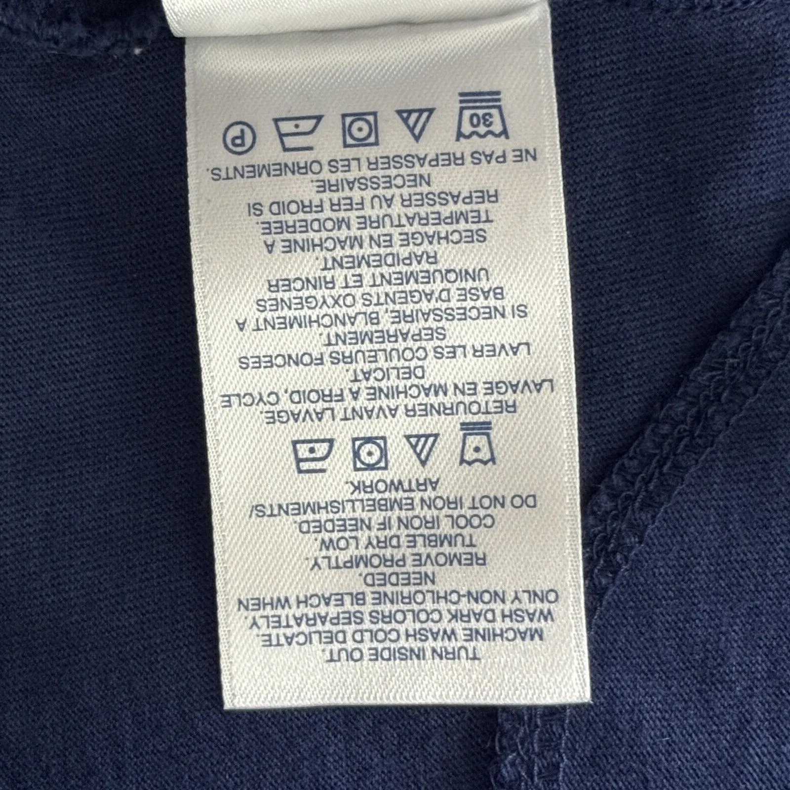 Lands End Dress Women Medium Blue Jersey Knit Floral Embroider Casual Athleisure - Image 8